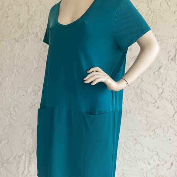 DOLAN Left Coast Collection Dress Turquoise Blue Stretch Tunic Anthropologie PL - Picture 2 of 8